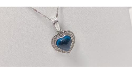 Ciodolo con Zaffiro e Diamanti.